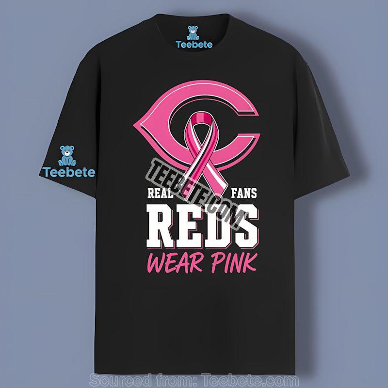 Cincinnati Reds Real Fans Wear Pink Adults Shirt