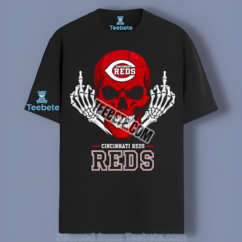 Cincinnati Reds Skull Middle Finger Retro Shirt