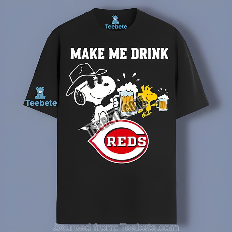 Cincinnati Reds Snoopy Make Me Drink Trendy Shirt
