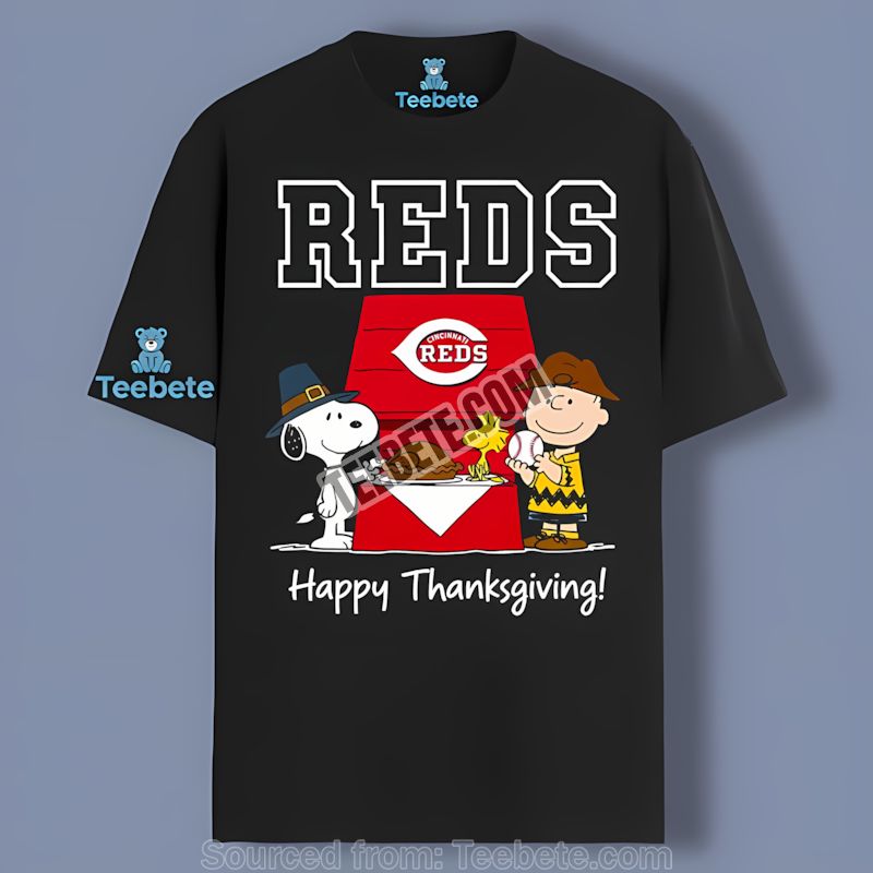 Cincinnati Reds Snoopy Thanksgiving Graphic Shirt