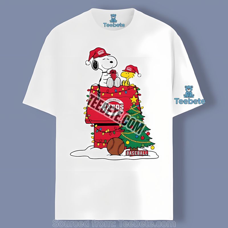 Cincinnati Reds Snoopy Woodstock Christmas Graphic Shirt