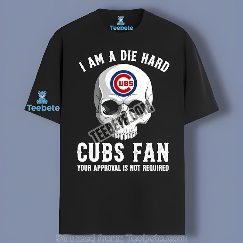 Die Hard Chicago Cubs Fan Skull Themed Adults Shirt