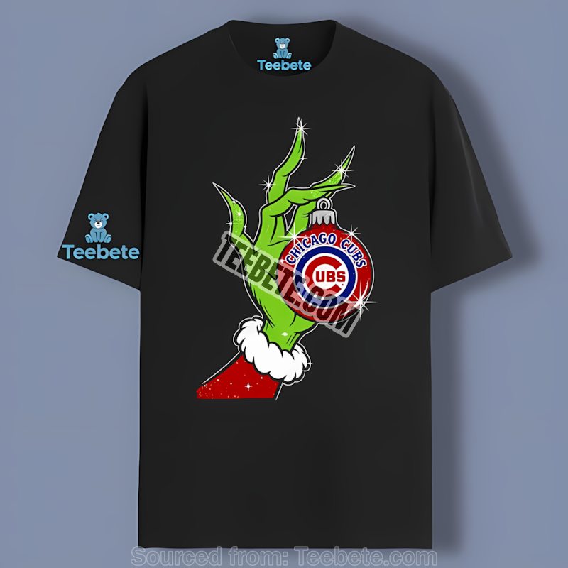Grinch Holding Cubs Ornament Adults Christmas Shirt