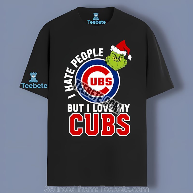 Grinch I Hate People But Love Chicago Cubs Retro Shirt