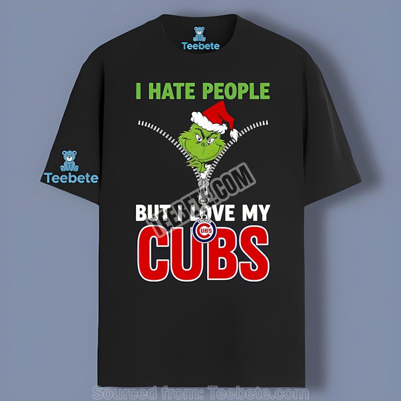 Grinch I Hate People Love My Chicago Cubs Cotton Shirt
