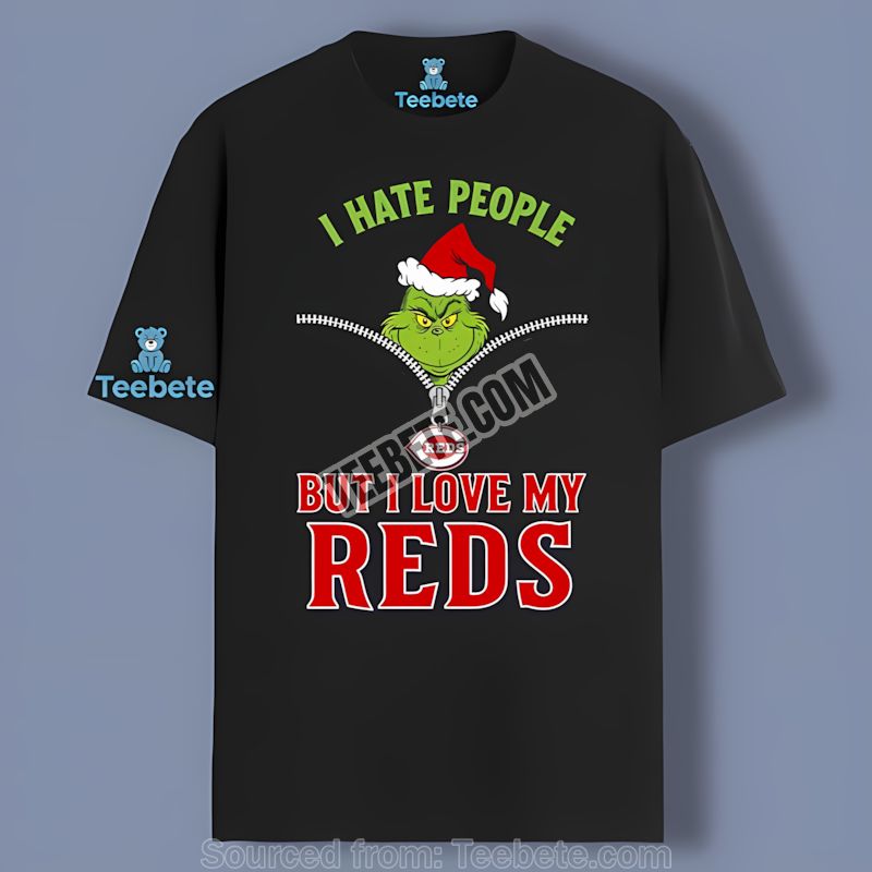 Grinch I Hate People Love My Cincinnati Reds Sports Shirt
