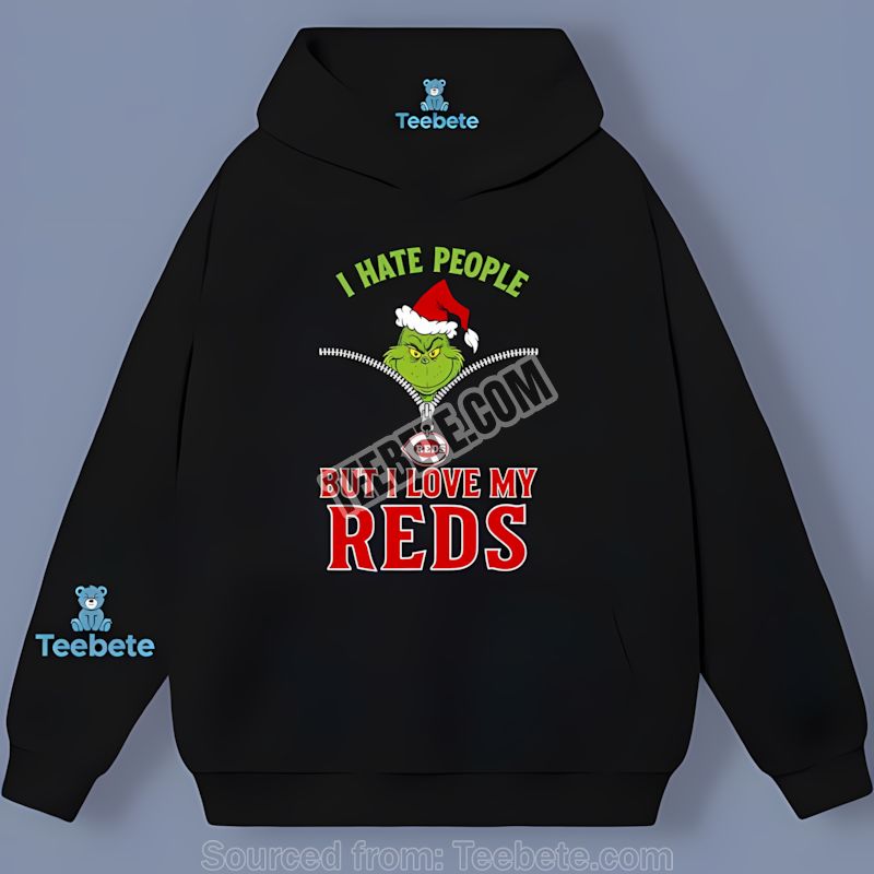 Grinch I Hate People Love My Cincinnati Reds Sports Hoodie Grinch I Hate People Love My Cincinnati Reds Sports Hoodie