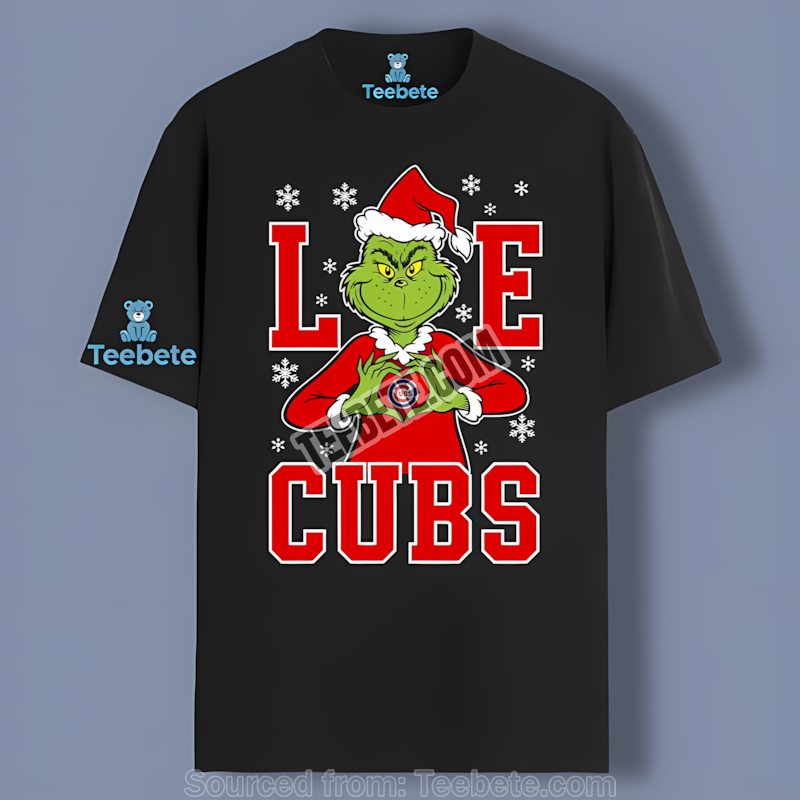 Grinch Love Chicago Cubs Christmas Shirt In Color
