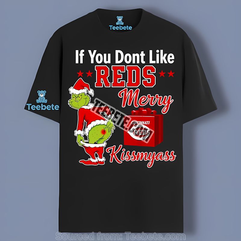 Grinch Merry Kissmyass Cincinnati Reds Retro Shirt