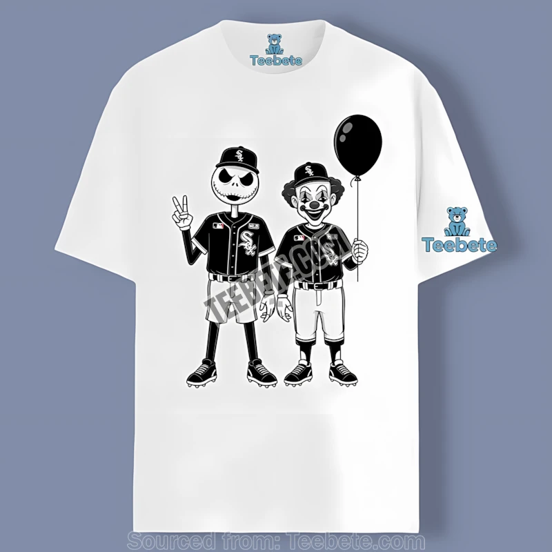 Halloween Chicago White Sox Jack Skellington And Pennywise Color Shirt