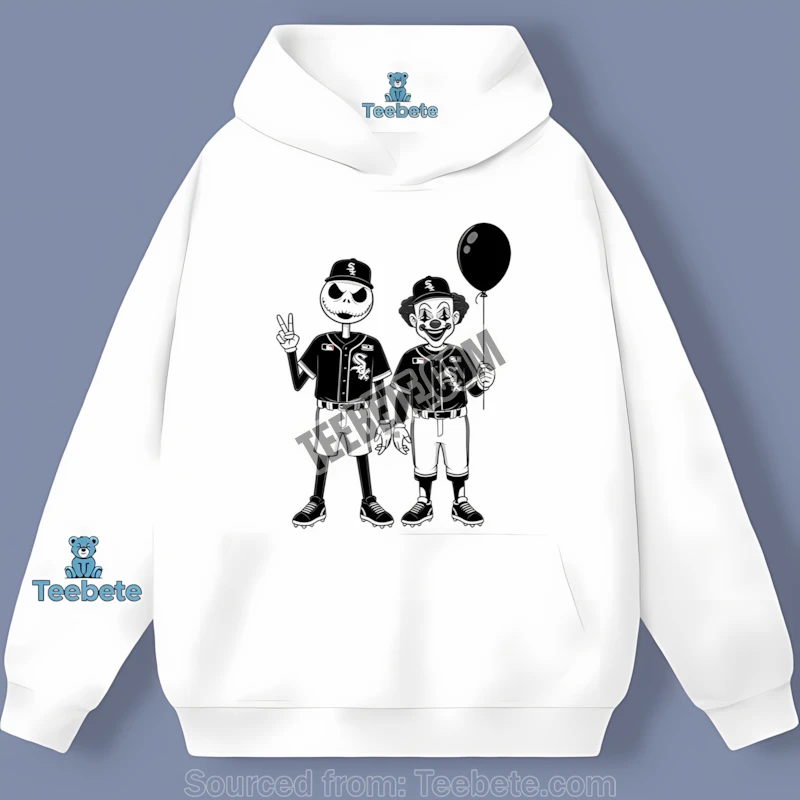 Halloween Chicago White Sox Jack Skellington And Pennywise Color Hoodie Halloween Chicago White Sox Jack Skellington And Pennywise Color Hoodie