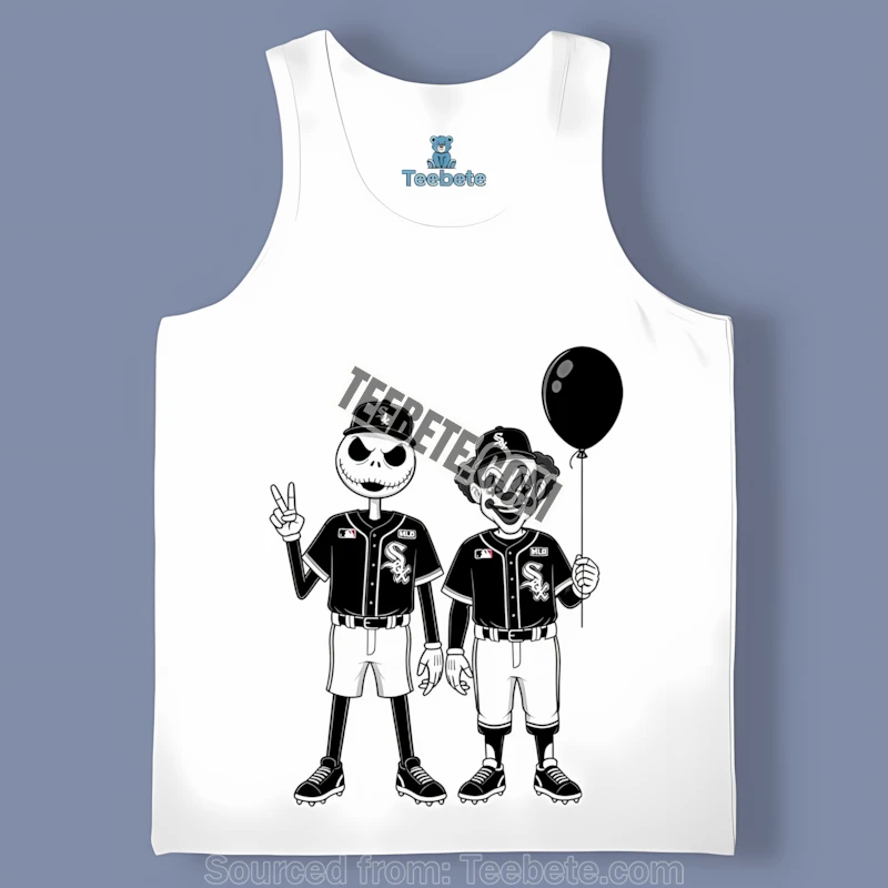 Halloween Chicago White Sox Jack Skellington And Pennywise Color Tanktop Halloween Chicago White Sox Jack Skellington And Pennywise Color Tanktop