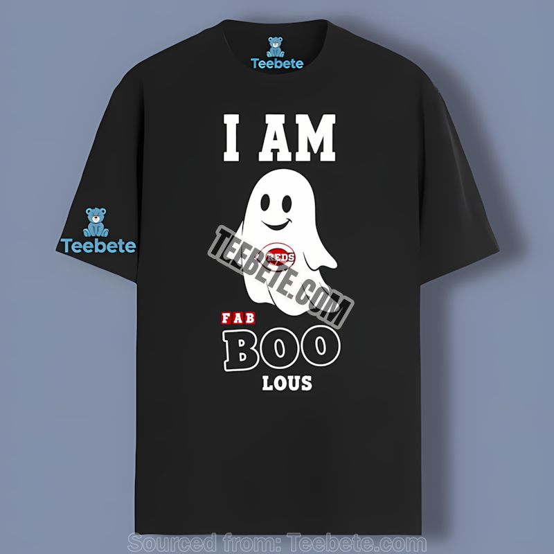 I Am Fab Boo Lous Cincinnati Reds Ghost Adults Shirt