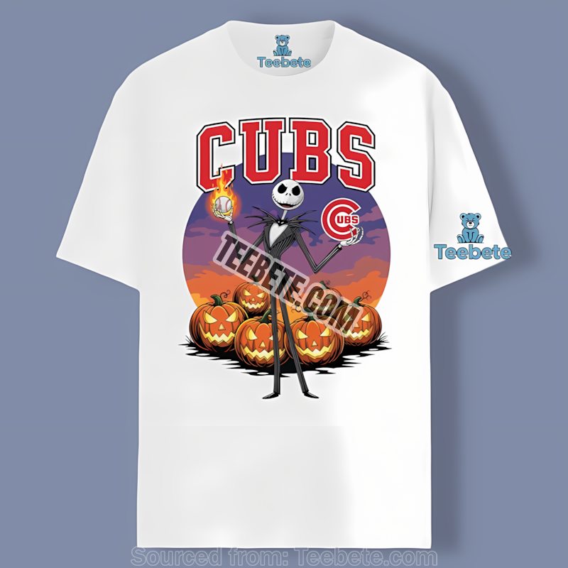 Jack Skellington Chicago Cubs Halloween Cotton Shirt