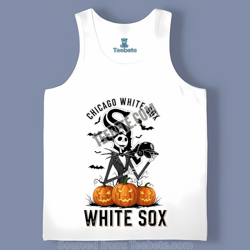 Jack Skellington Chicago White Sox Halloween Pumpkin Classic Tanktop Jack Skellington Chicago White Sox Halloween Pumpkin Classic Tanktop