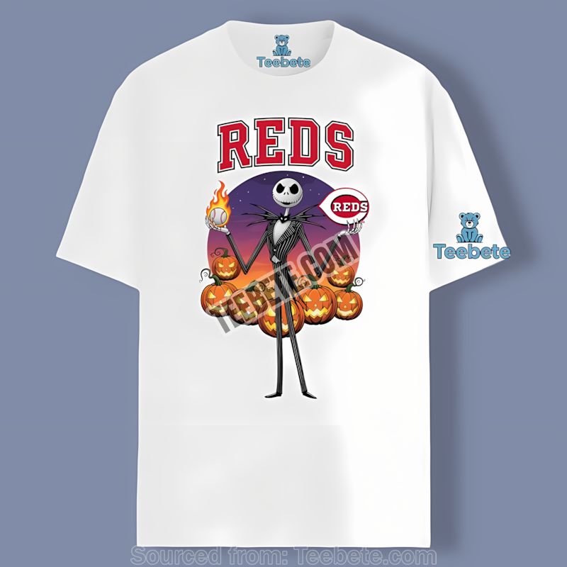 Jack Skellington Cincinnati Reds Halloween Retro Shirt