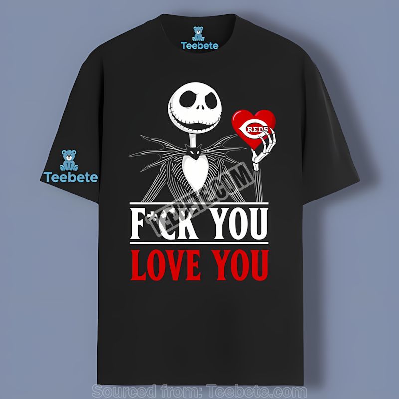 Jack Skellington Cincinnati Reds Heart Retro Shirt