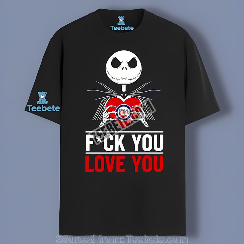 Jack Skellington Cubs Heart Baseball Trendy Shirt