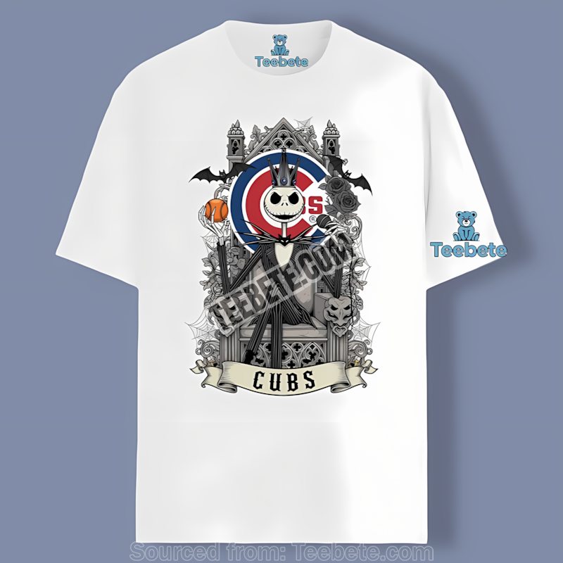 Jack Skellington Cubs Throne Baseball Graphic Shirt
