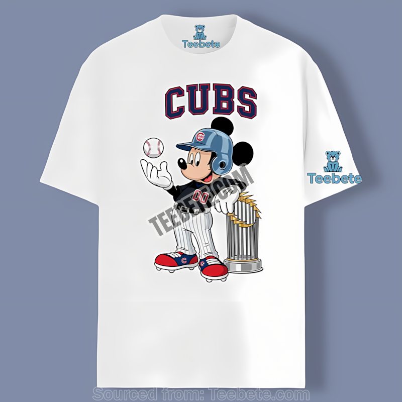 Mickey Mouse Cubs Baseball Mlb Trophy Sports Shirt