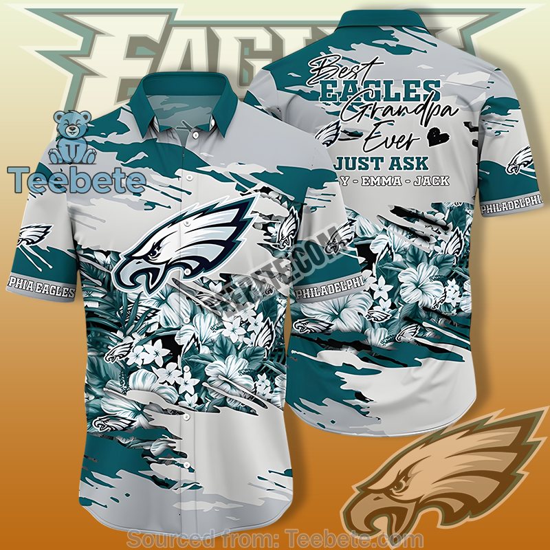 Philadelphia Eagles Best Grandpa Ever Personalized Hawaiian Shirt Outfit