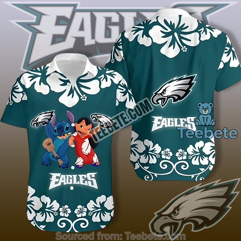 Philadelphia Eagles Blue Quality Hawaiian Shirts With Summer Island Look