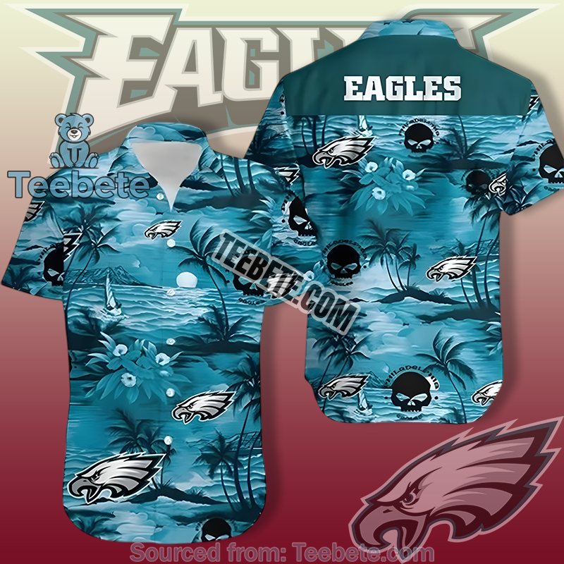 Philadelphia Eagles Blue Quality Hawaiian Shirts With Summer Island Look