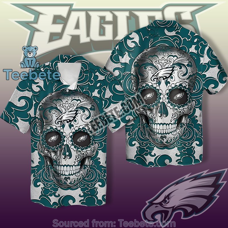 Philadelphia Eagles Blue Quality Hawaiian Shirts With Summer Island Look