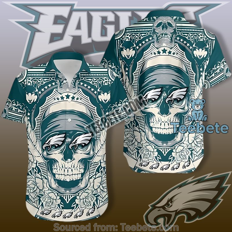 Philadelphia Eagles Green Funky Hawaiian Shirts With Summer Hibiscus Art