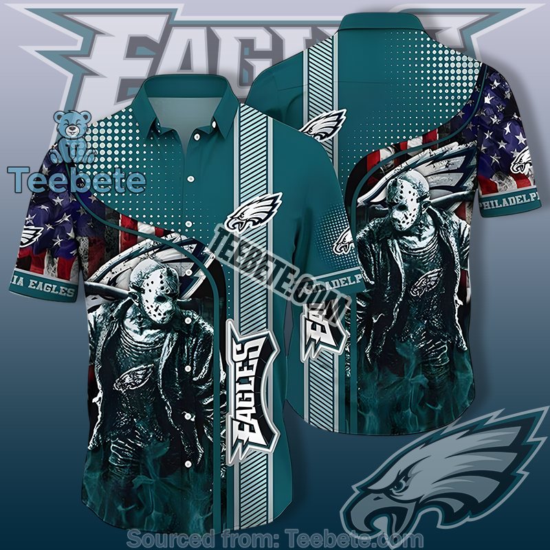Philadelphia Eagles Green Halloween Outfit Male Featuring Jason Voorhees Art