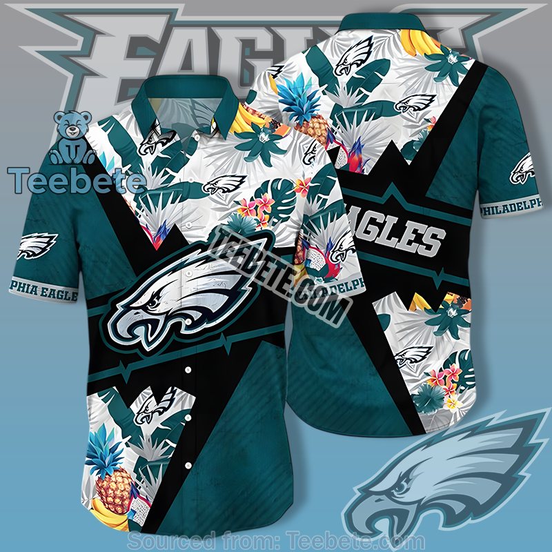 Philadelphia Eagles Green Hawaiian Shirt Style With Tropical Summer Print
