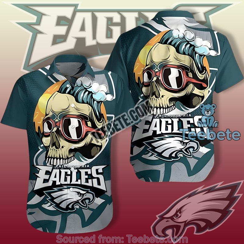 Philadelphia Eagles Green Printed Hawaiian Shirts With Baby Yoda Surf Design
