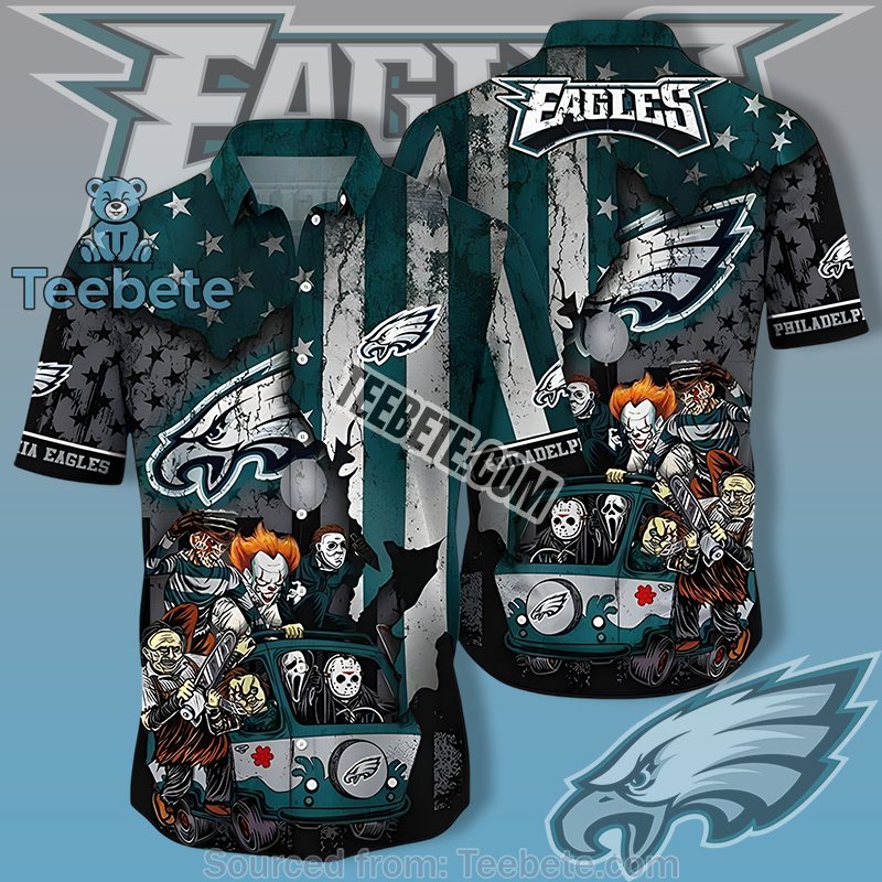 Philadelphia Eagles Green Quality Hawaiian Shirts With Summer Flamingo Print