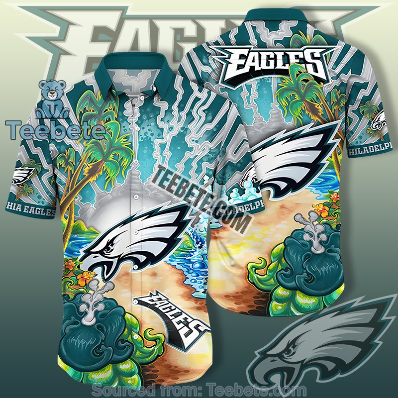 Philadelphia Eagles Green Real Hawaiian Shirts With Island Summer Theme