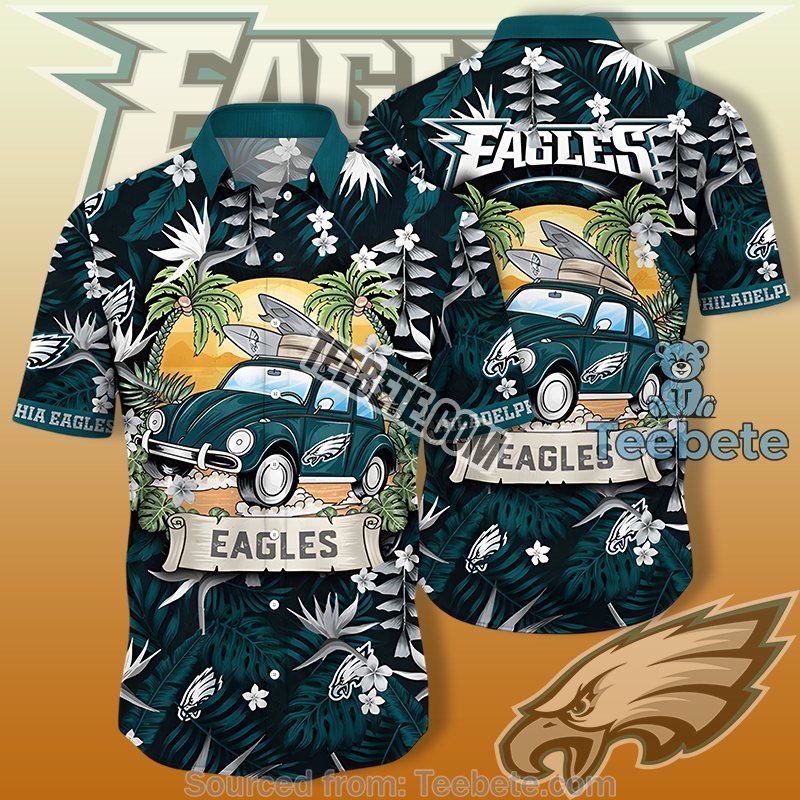 Philadelphia Eagles Green Royal Hawaiian Shirts With Summer Vacation Theme
