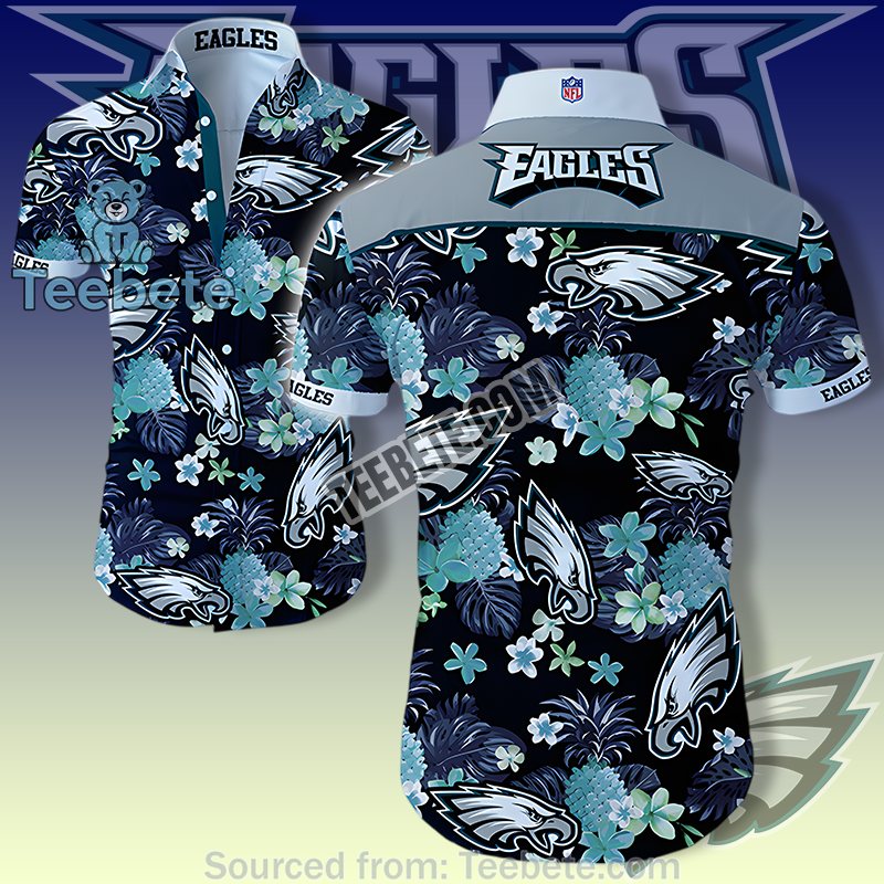 Philadelphia Eagles Green Unisex Hawaiian Shirts With Summer Floral Print