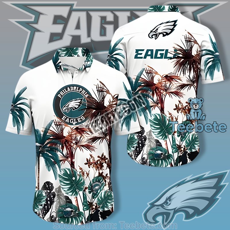 Philadelphia Eagles White Best Aloha Shirts With Summer Palm Tree Style