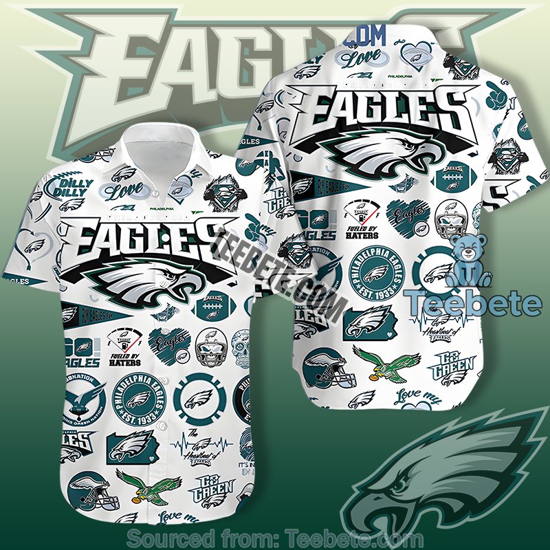 Philadelphia Eagles White Unisex Hawaiian Shirt For Game Day Cheer