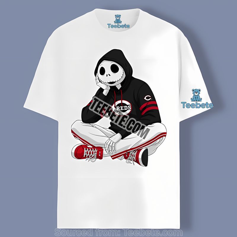 Relaxed Jack Skellington Cincinnati Reds Hoodie Adults Shirt