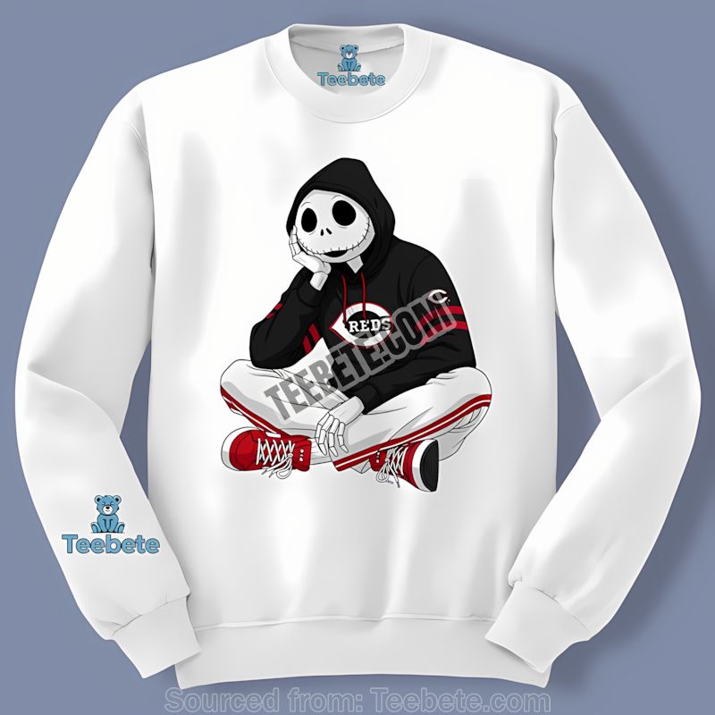 Relaxed Jack Skellington Cincinnati Reds Hoodie Adults Long Sleeve Relaxed Jack Skellington Cincinnati Reds Hoodie Adults Long Sleeve