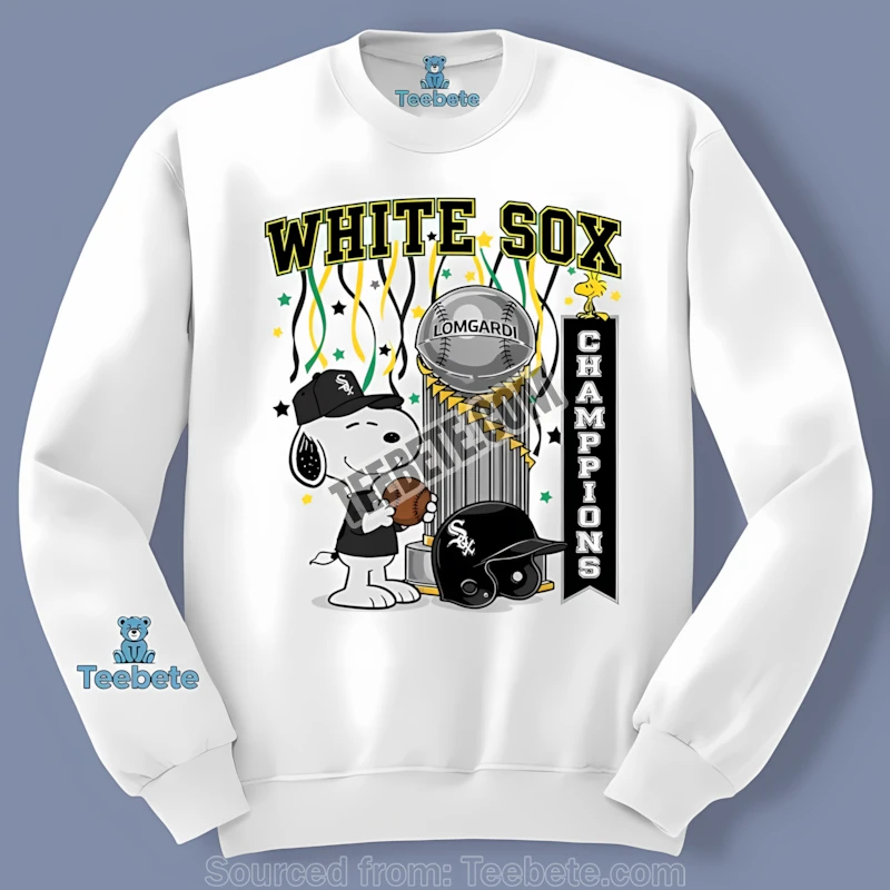 Snoopy Chicago White Sox Champions Celebration Retro Long Sleeve Snoopy Chicago White Sox Champions Celebration Retro Long Sleeve