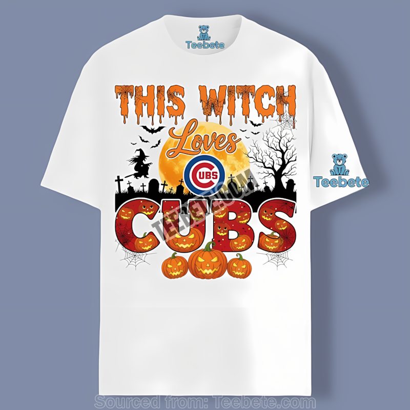 This Witch Loves Chicago Cubs Halloween Color Shirt