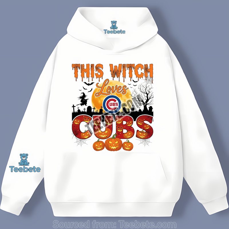 This Witch Loves Chicago Cubs Halloween Color Hoodie This Witch Loves Chicago Cubs Halloween Color Hoodie