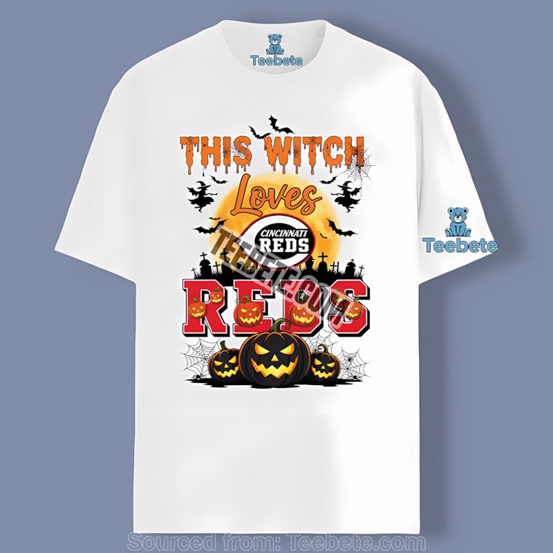 This Witch Loves Cincinnati Reds Halloween Cotton Shirt