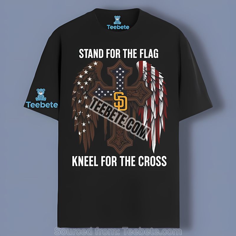 Bold San Diego Padres Stand For The Flag Kneel For The Cross Adults Shirt