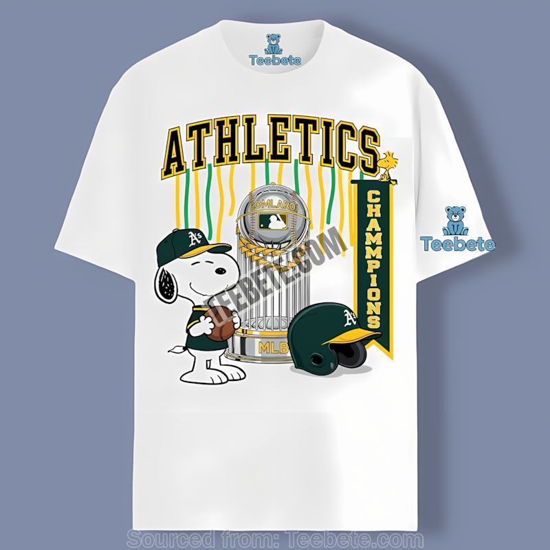 Champions Snoopy Celebration Oakland Athletics Retro Shirt