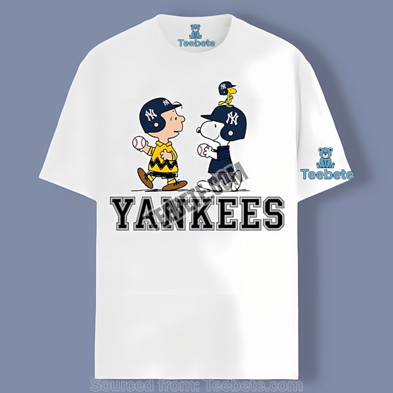 Champions Snoopy Celebration New York Yankees Cotton Shirt Fans