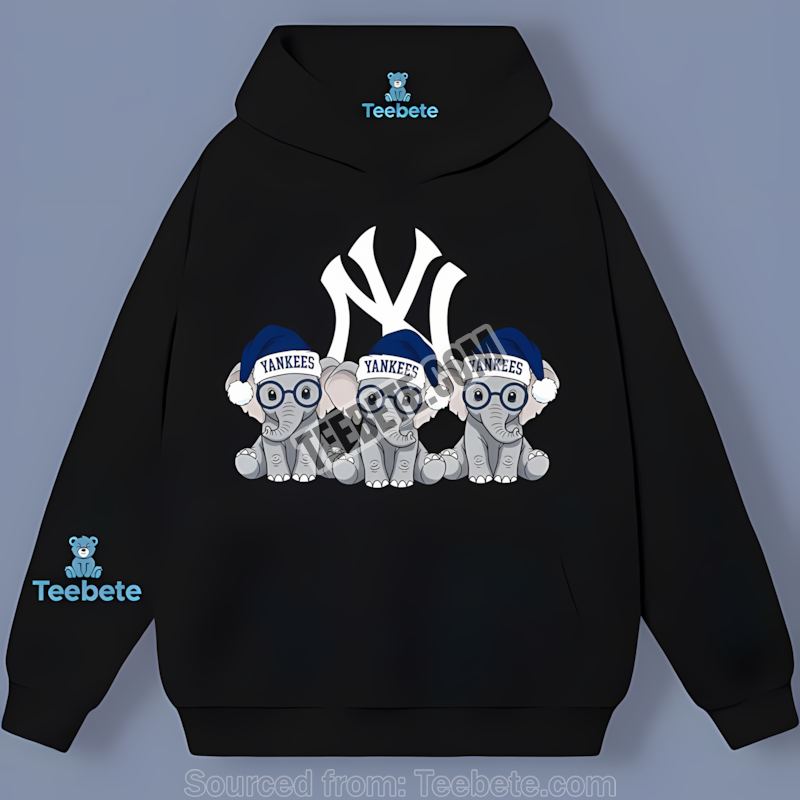 Christmas Elephants New York Yankees Color Hoodie Holiday Wear Christmas Elephants New York Yankees Color Hoodie Holiday Wear