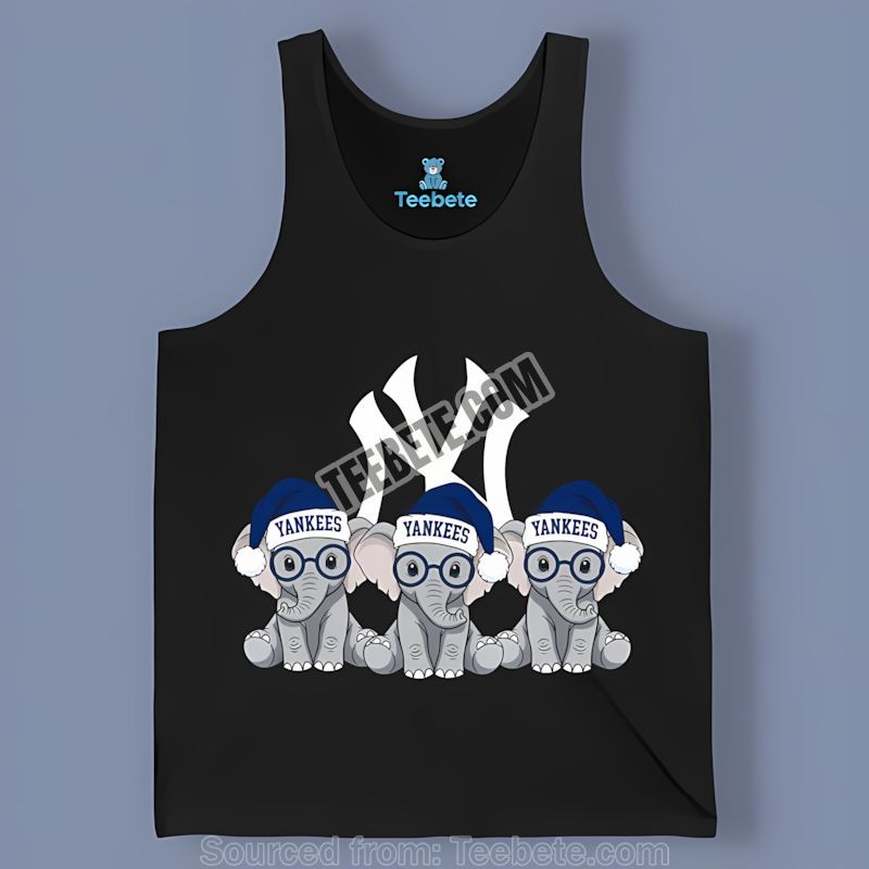 Christmas Elephants New York Yankees Color Tanktop Holiday Wear Christmas Elephants New York Yankees Color Tanktop Holiday Wear