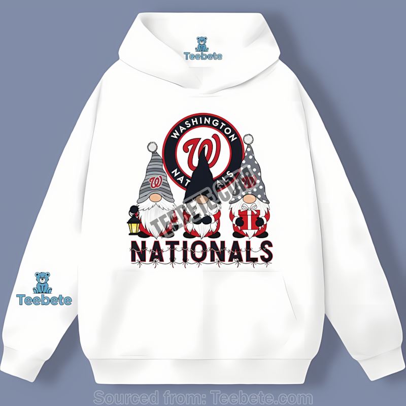 Christmas Gnomes Washington Nationals Color Hoodie Christmas Gnomes Washington Nationals Color Hoodie